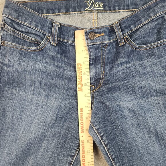 Womens Size 8 Regular Diva Old Navy Jeans Blue Bootcut Classic Mid Rise Stretch - Picture 5 of 12